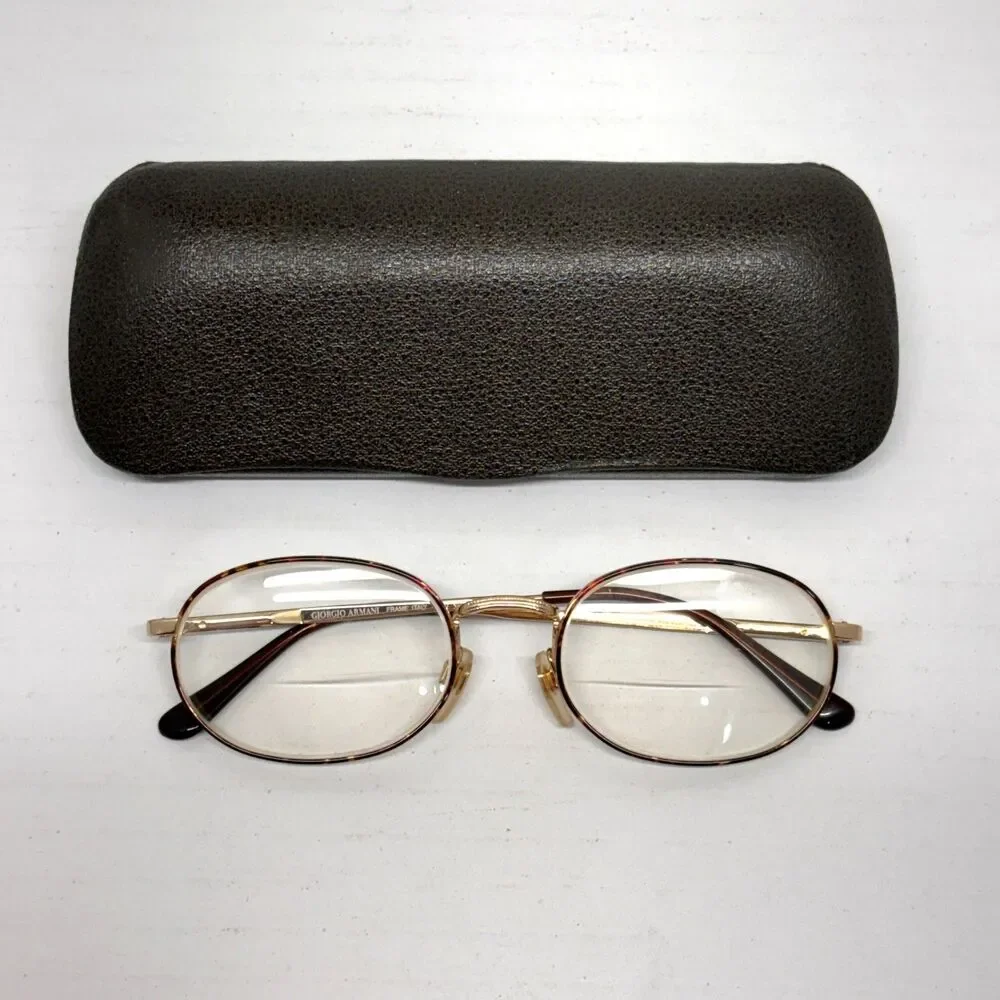 Vtg Giorgio Armani 193 759 Eyeglass Frames 52-20 135 Brown Tortoise Made Italy